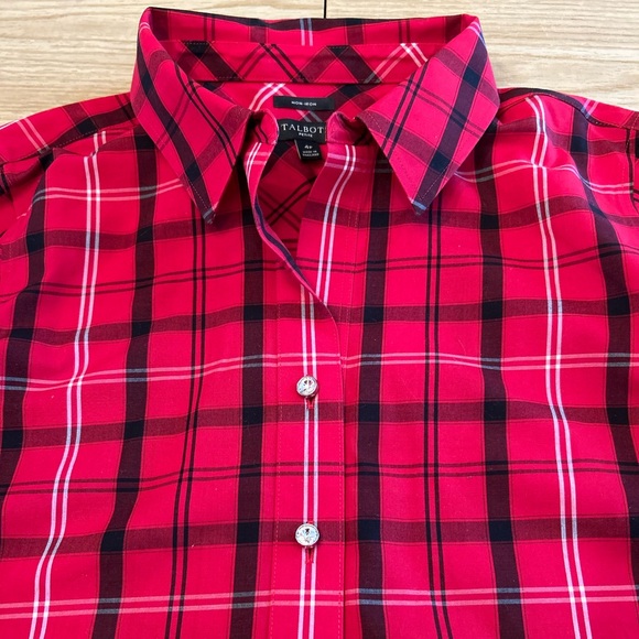 TALBOTS PETITE RED PLAID POPOVER-SIZE: 4P - Picture 1 of 8